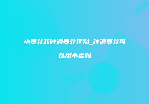 小麦芽和啤酒麦芽区别_啤酒麦芽可以用小麦吗