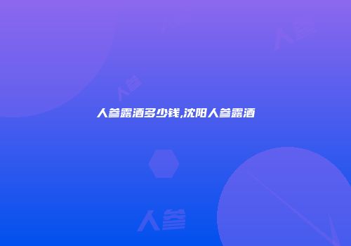 人参露酒多少钱,沈阳人参露酒
