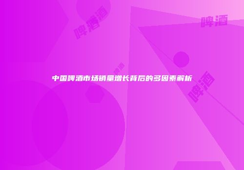 中国啤酒市场销量增长背后的多因素解析
