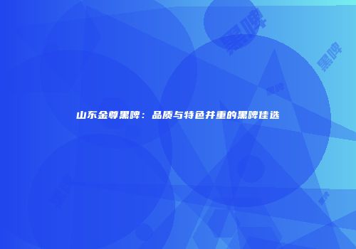 山东金尊黑啤：品质与特色并重的黑啤佳选