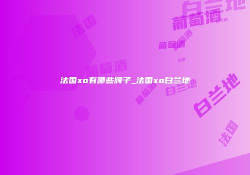 法国xo有哪些牌子_法国xo白兰地