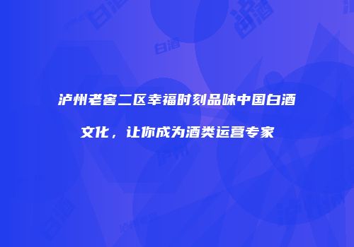 泸州老窖二区幸福时刻品味中国白酒文化，让你成为酒类运营专家