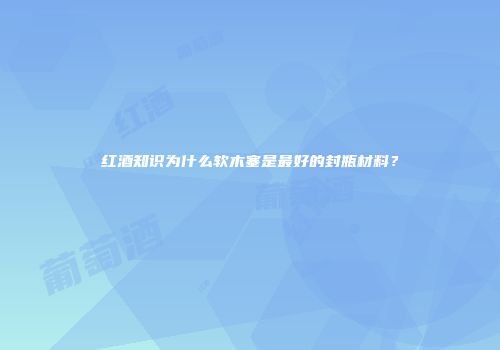 红酒知识为什么软木塞是最好的封瓶材料？
