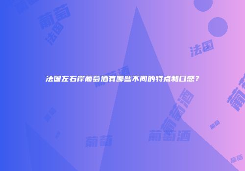 法国左右岸葡萄酒有哪些不同的特点和口感？