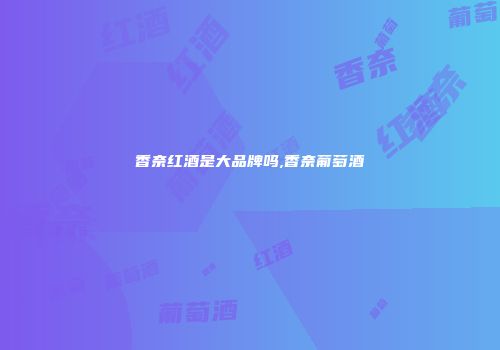 香奈红酒是大品牌吗,香奈葡萄酒