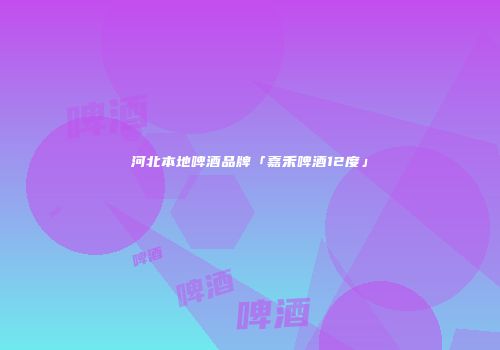 河北本地啤酒品牌「嘉禾啤酒12度」