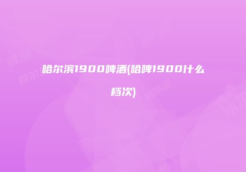 哈尔滨1900啤酒(哈啤1900什么档次)