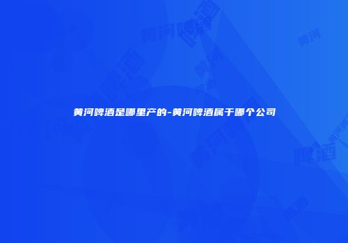 黄河啤酒是哪里产的-黄河啤酒属于哪个公司