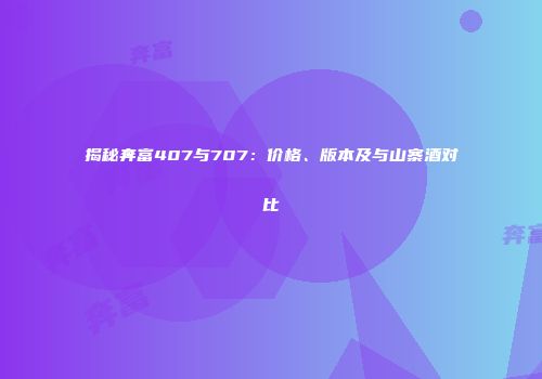 揭秘奔富407与707：价格、版本及与山寨酒对比