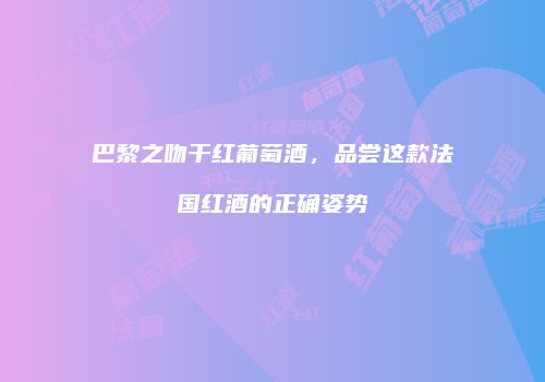 巴黎之吻干红葡萄酒，品尝这款法国红酒的正确姿势