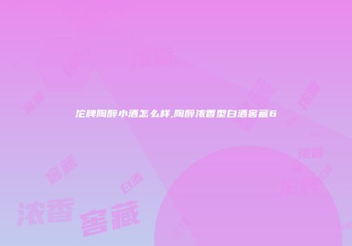 沱牌陶醉小酒怎么样,陶醉浓香型白酒窖藏6