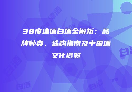 38度津酒白酒全解析：品牌种类、选购指南及中国酒文化概览