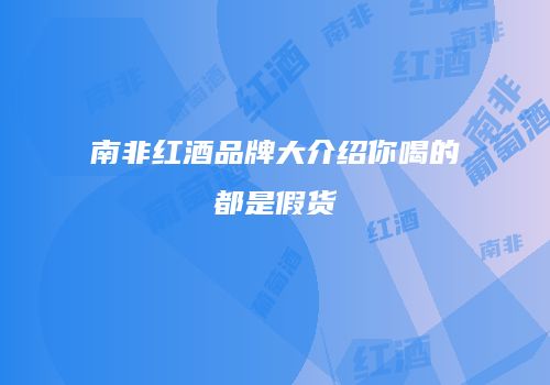 南非红酒品牌大介绍你喝的都是假货