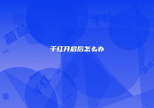 干红开启后怎么办