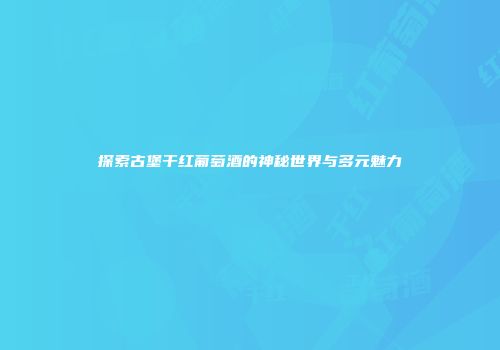 探索古堡干红葡萄酒的神秘世界与多元魅力