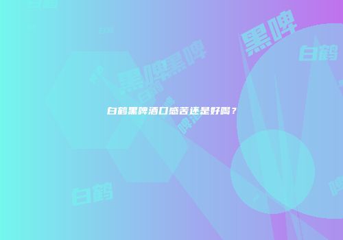 白鹤黑啤酒口感苦还是好喝？