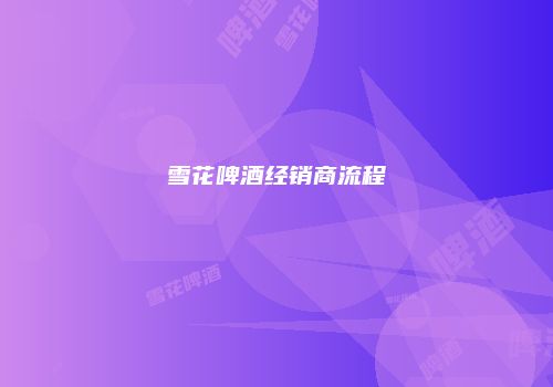 雪花啤酒经销商流程