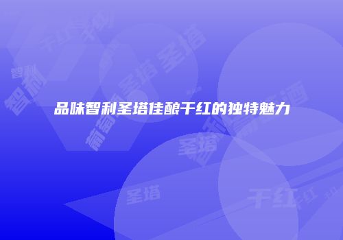 品味智利圣塔佳酿干红的独特魅力