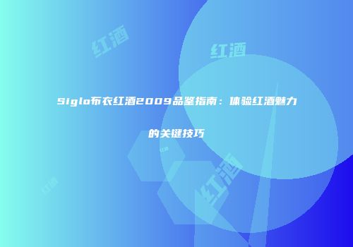 Siglo布衣红酒2009品鉴指南：体验红酒魅力的关键技巧