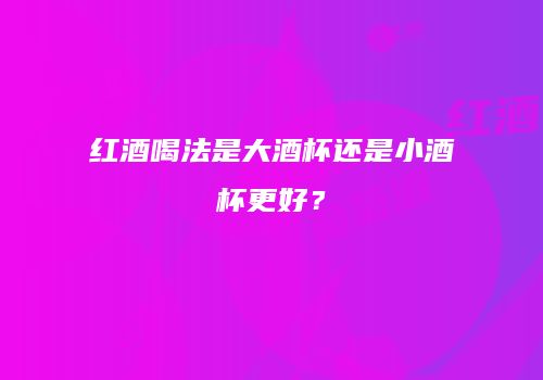 红酒喝法是大酒杯还是小酒杯更好？