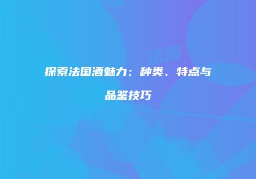 探索法国酒魅力：种类、特点与品鉴技巧