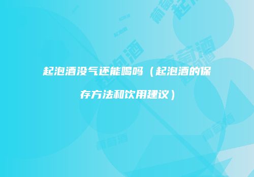 起泡酒没气还能喝吗（起泡酒的保存方法和饮用建议）