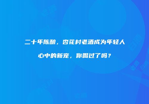 二十年陈酿，杏花村老酒成为年轻人心中的新宠，你喝过了吗？