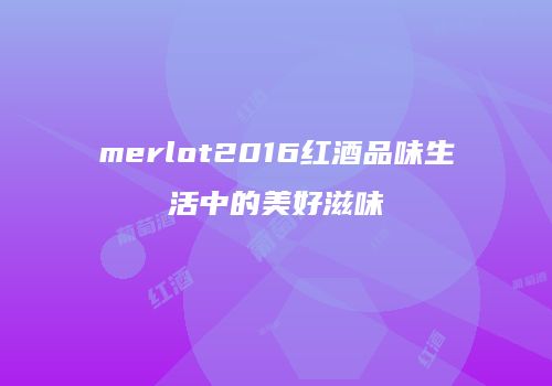 merlot2016红酒品味生活中的美好滋味