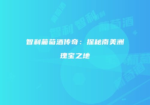 智利葡萄酒传奇：探秘南美洲瑰宝之地
