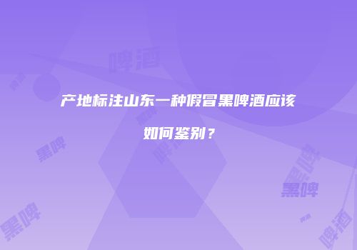产地标注山东一种假冒黑啤酒应该如何鉴别？