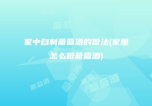 家中自制葡萄酒的做法(家里怎么做葡萄酒)