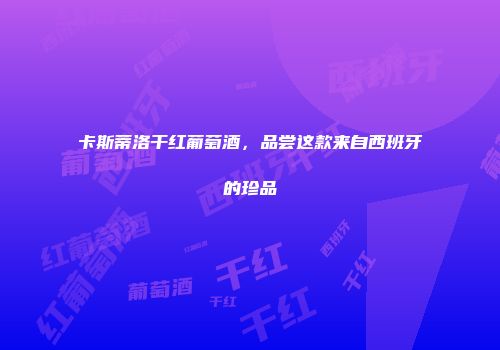 卡斯蒂洛干红葡萄酒，品尝这款来自西班牙的珍品
