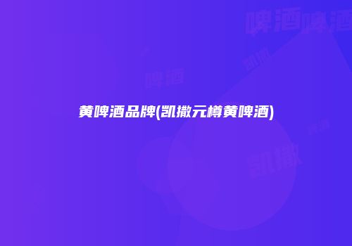 黄啤酒品牌(凯撒元樽黄啤酒)