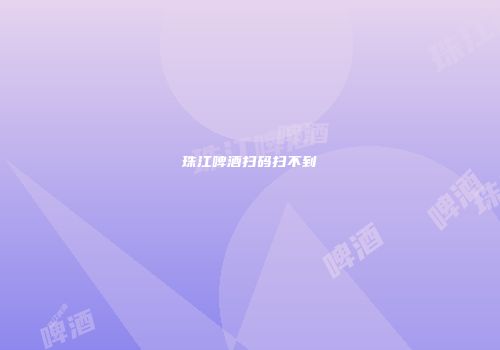 珠江啤酒扫码扫不到