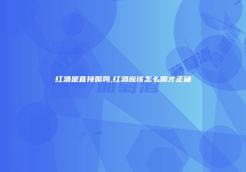 红酒是直接喝吗,红酒应该怎么喝才正确