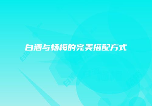 白酒与杨梅的完美搭配方式