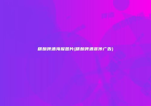精酿啤酒海报图片(精酿啤酒宣传广告)
