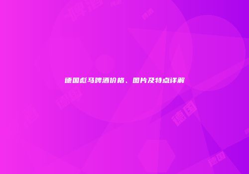 德国彪马啤酒价格、图片及特点详解