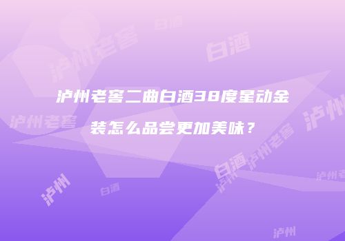 泸州老窖二曲白酒38度星动金装怎么品尝更加美味？