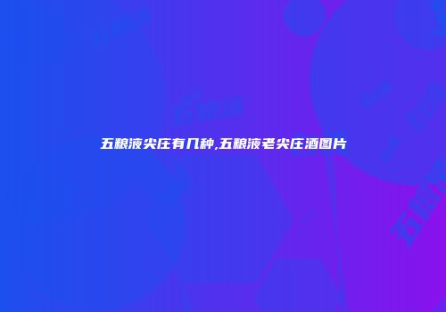 五粮液尖庄有几种,五粮液老尖庄酒图片