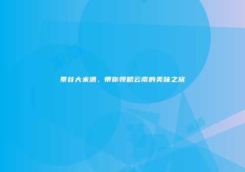 景谷大米酒，带你领略云南的美味之旅