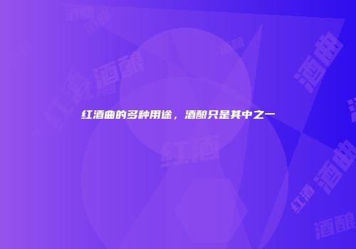 红酒曲的多种用途，酒酿只是其中之一