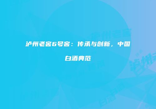 泸州老窖6号窖：传承与创新，中国白酒典范