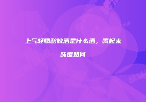 上气轻精酿啤酒是什么酒，喝起来味道如何
