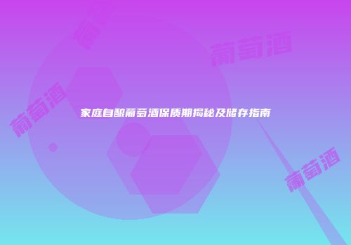 家庭自酿葡萄酒保质期揭秘及储存指南