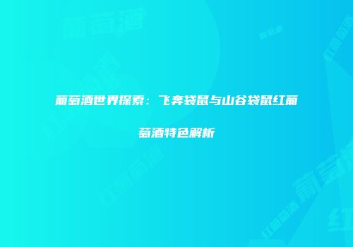 葡萄酒世界探索：飞奔袋鼠与山谷袋鼠红葡萄酒特色解析