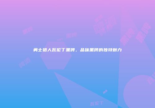 勇士猎人瓦伦丁黑啤，品味黑啤的独特魅力
