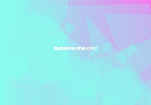 黑啤酒的度数是多少？