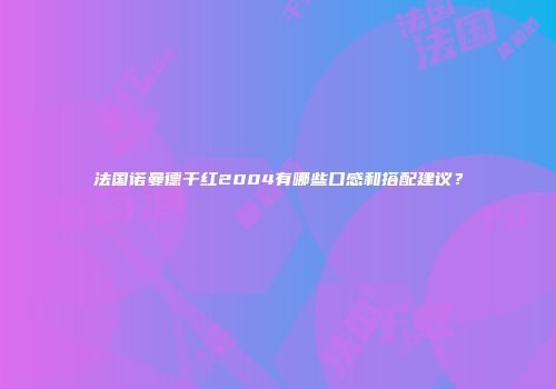 法国诺曼德干红2004有哪些口感和搭配建议？
