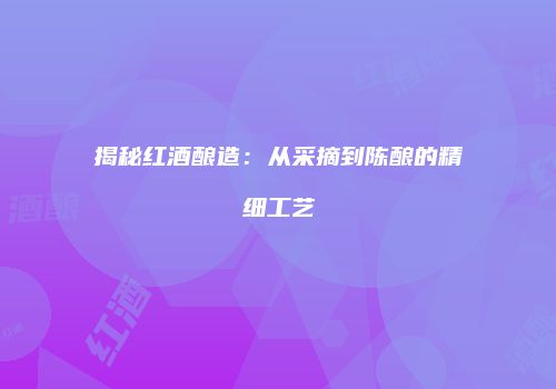 揭秘红酒酿造：从采摘到陈酿的精细工艺